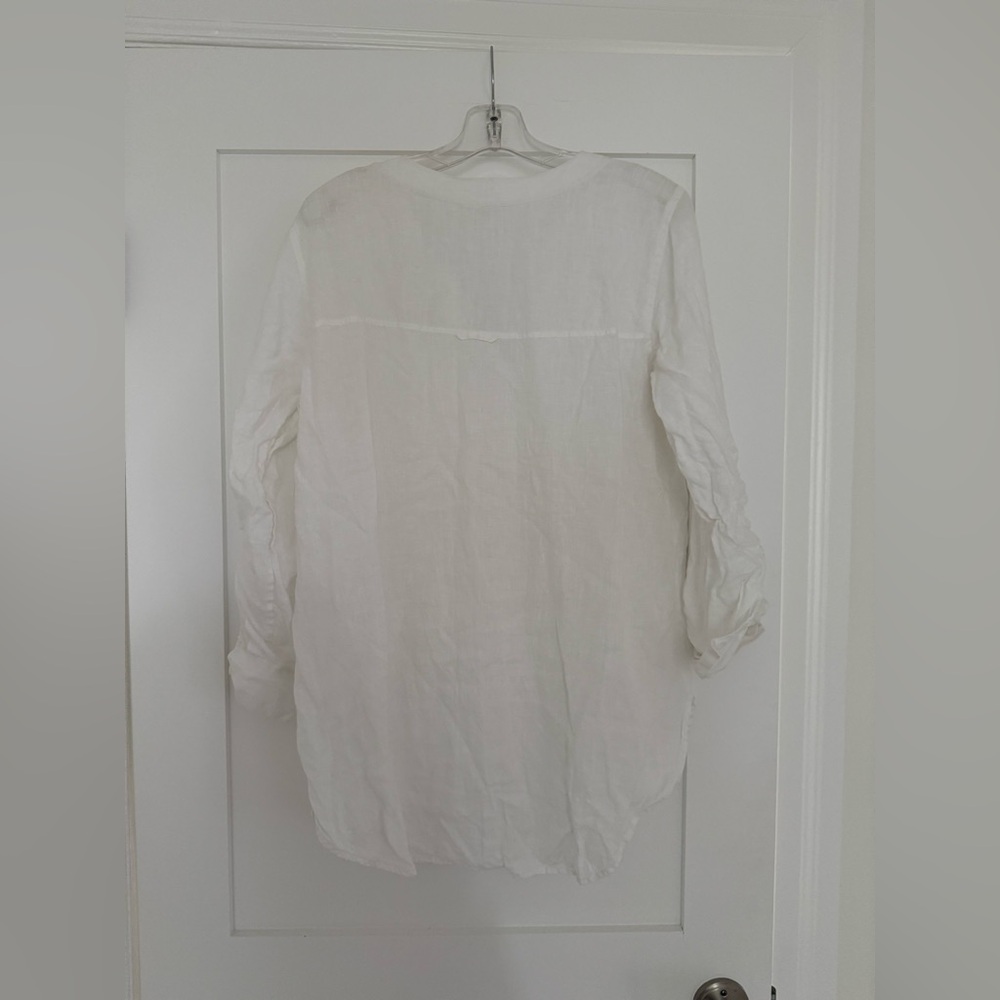 Eileen Fisher white sheer oversized blouse - Picture 11 of 15